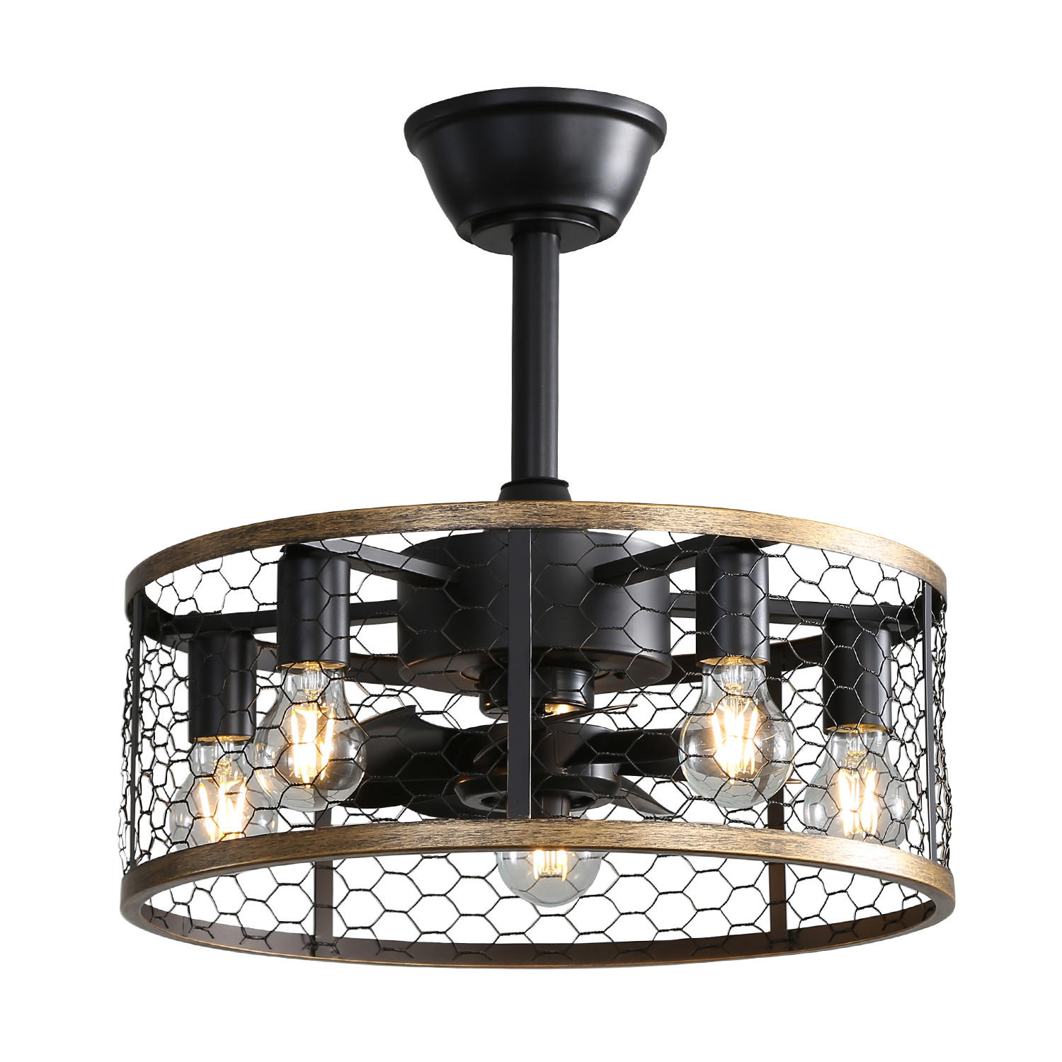 DECKENVENTILATOR DE-16318 20 Zoll Cage reversibel Schwarz - Schwarz, Kunststoff/Metall (50.8/50.8/42cm) - ComfortXL