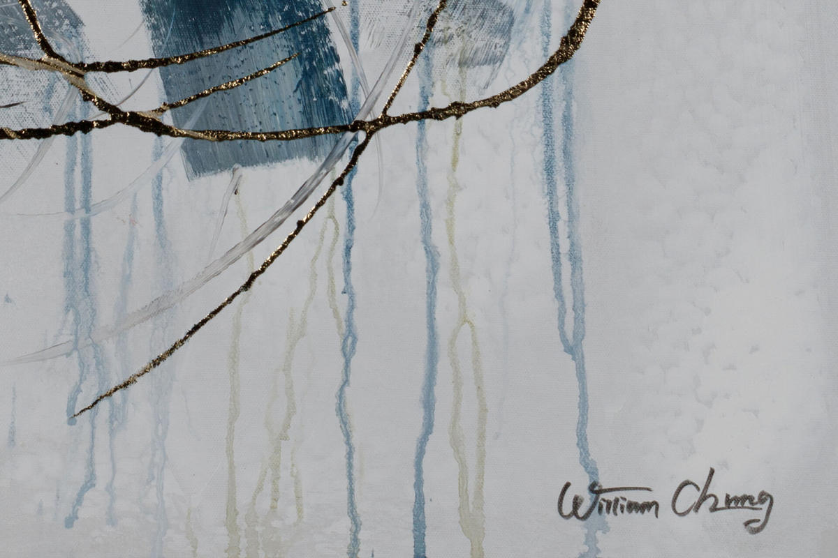 ACRYLBILD HANDGEMALT 60/90 cm - Blau/Grau, Holz/Textil (60/90cm) - KUNSTLOFT