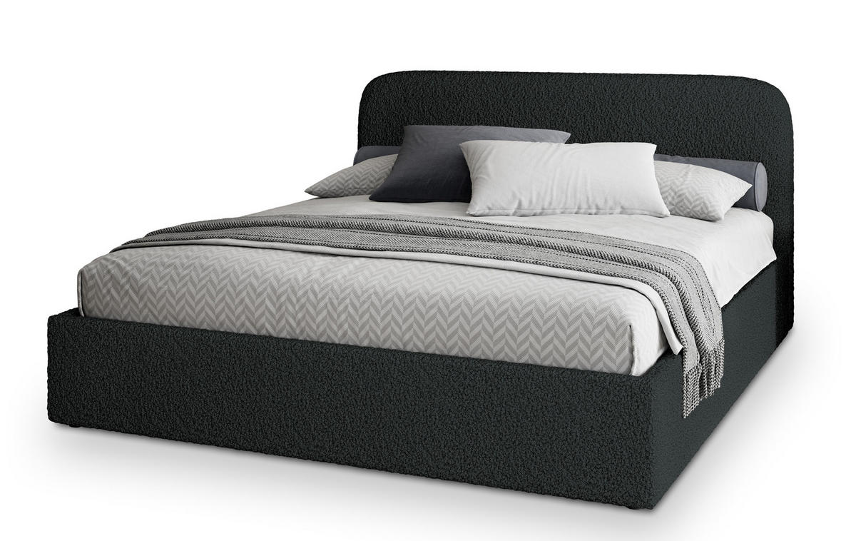 ČALOUNĚNÁ Postel RENIVE 200x200 cm Černá - černá, kompozitní dřevo/textil (200/200cm) - MASSENO