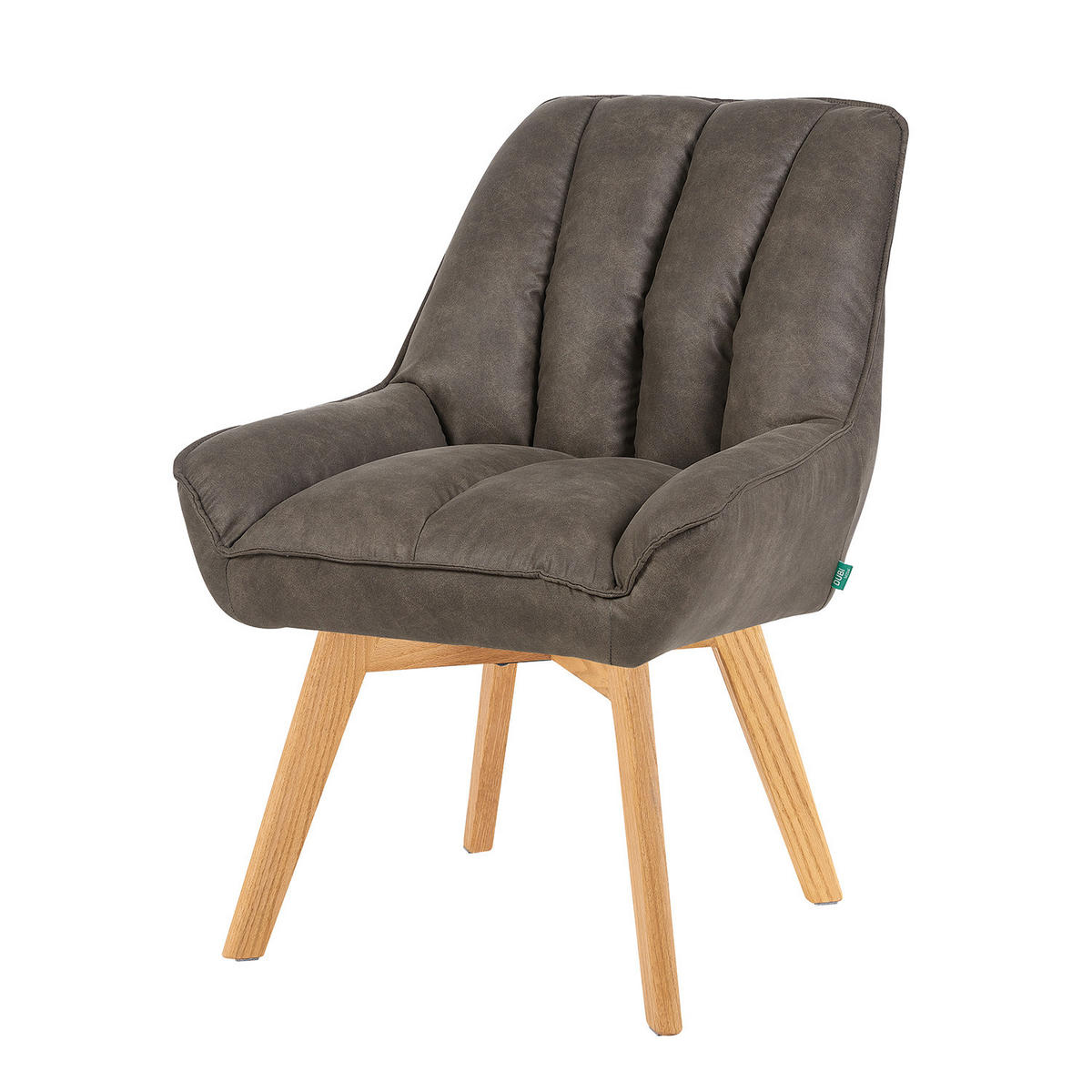 DREHSTUHL Mika-Oskar 2er-Set - Honigeiche/Taupe, Eichenholz/Holz (60/88/68cm) - DUBI Möbel