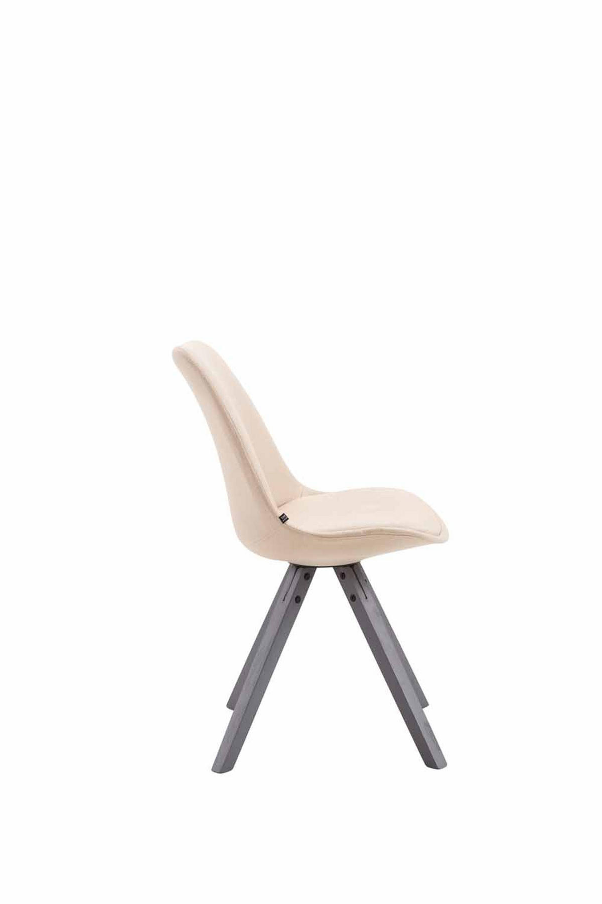 STUHL Stoff Creme - Creme/Grau, Holz/Textil (48/84/56cm) - CLP