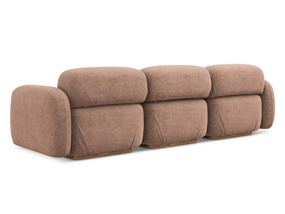 4-SITZER-SOFA Bouclé Stoff Pink - Pink/Hellrosa, Holz/Textil (270/73/95cm) - Makamii