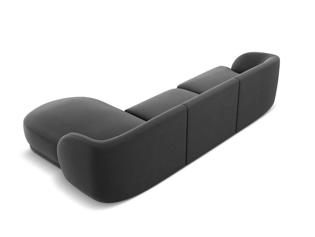 ECKSOFA rechts Miley aus Samt grau 4 Sitzplätze - Grau, Textil (156/255cm) - Micadoni