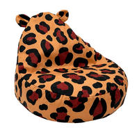 KINDER-SITZSACK Leopard mit Ohren – weicher Beanbag-Sessel zum Spielen und Entspannen - Schwarz, Textil (58/50/67cm) - Bees & Blooms