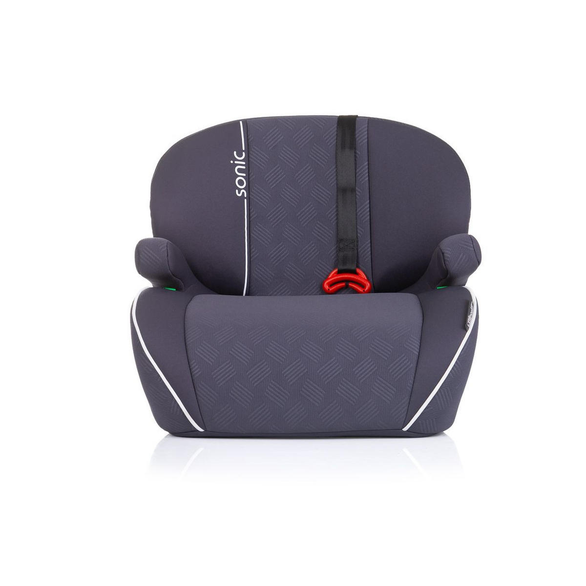 SITZERHÖHUNG Sonic dunkelgrau Isofix, i-Size, 125-150 cm, Armlehne - Dunkelgrau/Grau, Kunststoff (44/38/49cm) - Chipolino