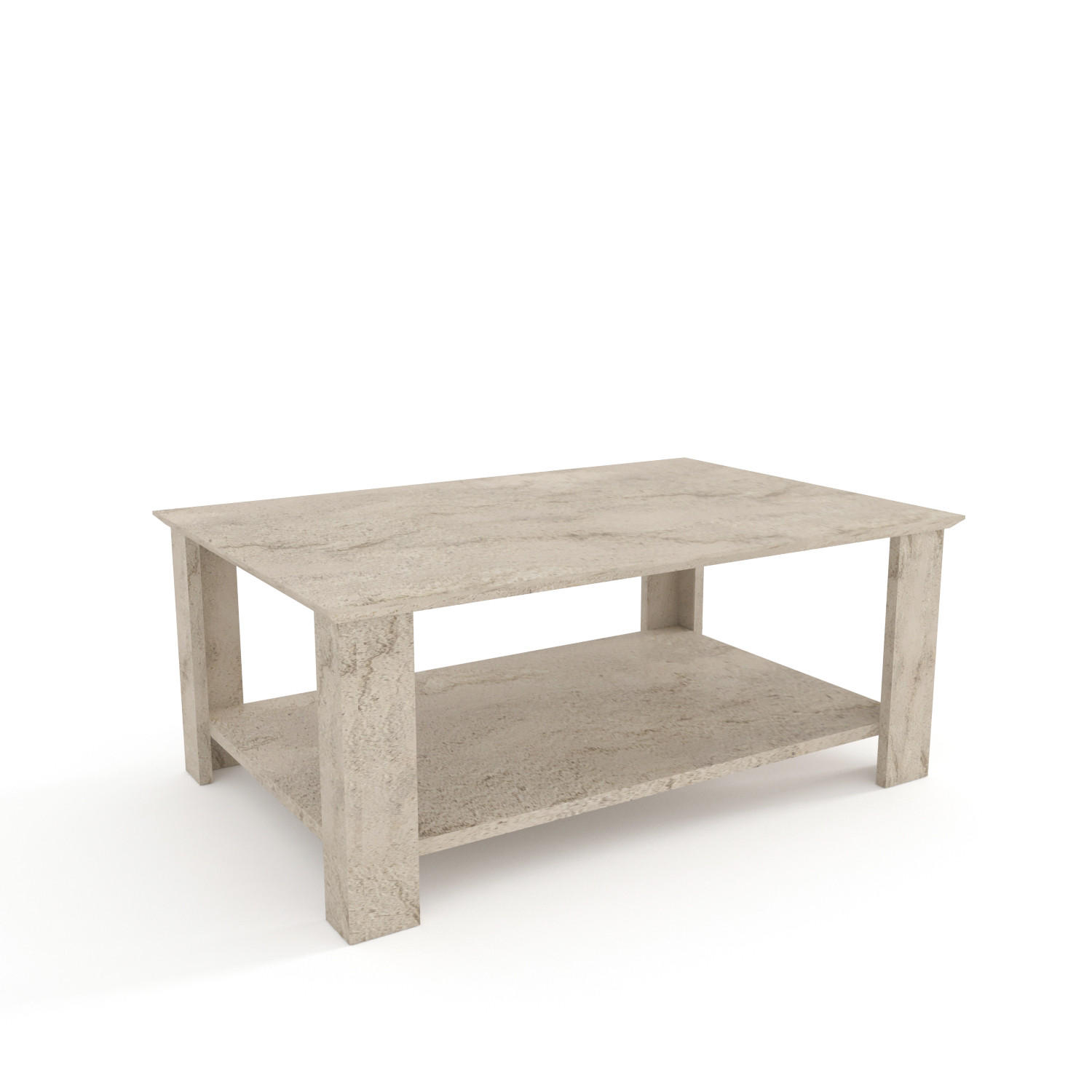 COUCHTISCH Leroy Travertin - Creme, Holzwerkstoff (90/60/37cm) - Decorotika