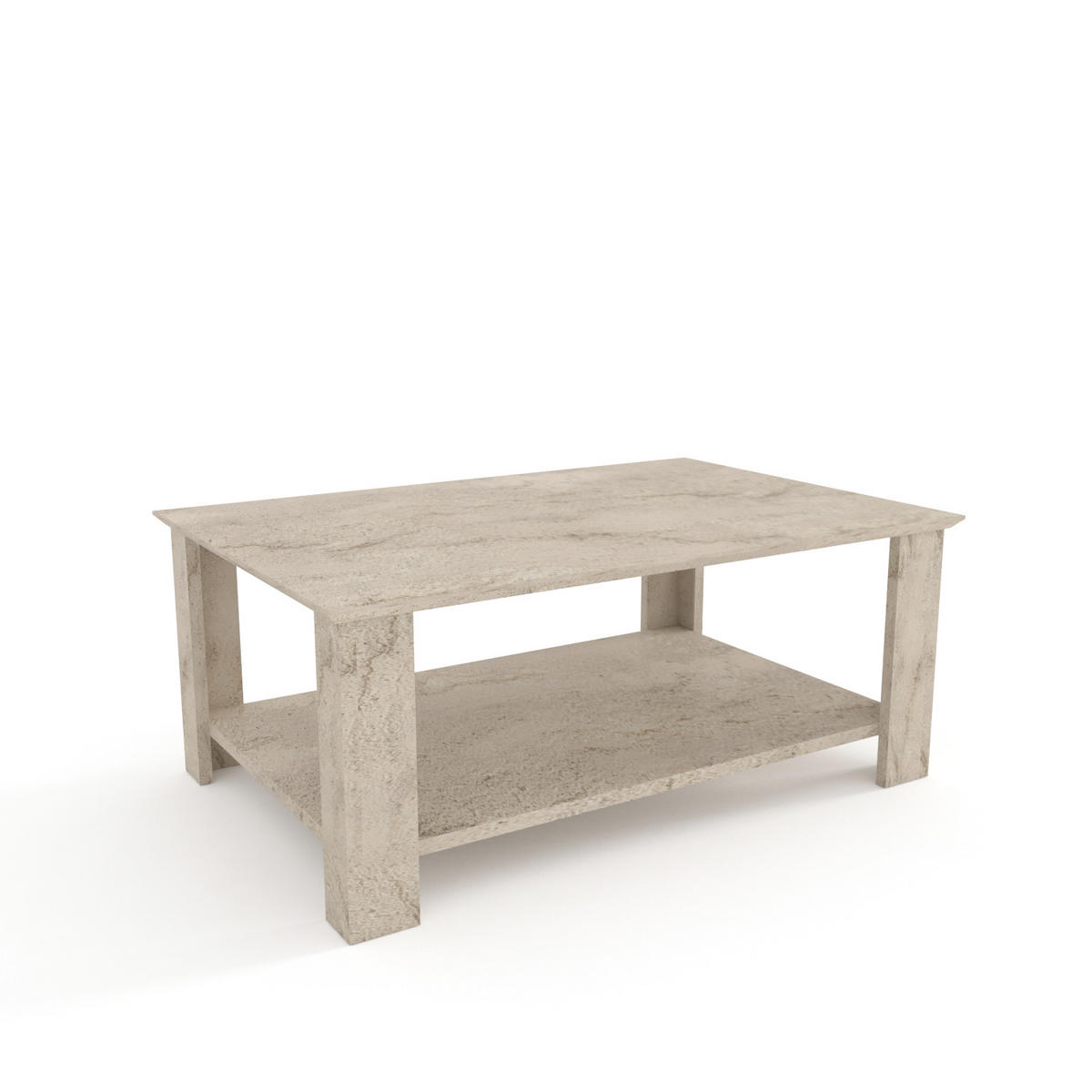 COUCHTISCH Leroy Travertin - Creme, Holzwerkstoff (90/60/37cm) - Decorotika