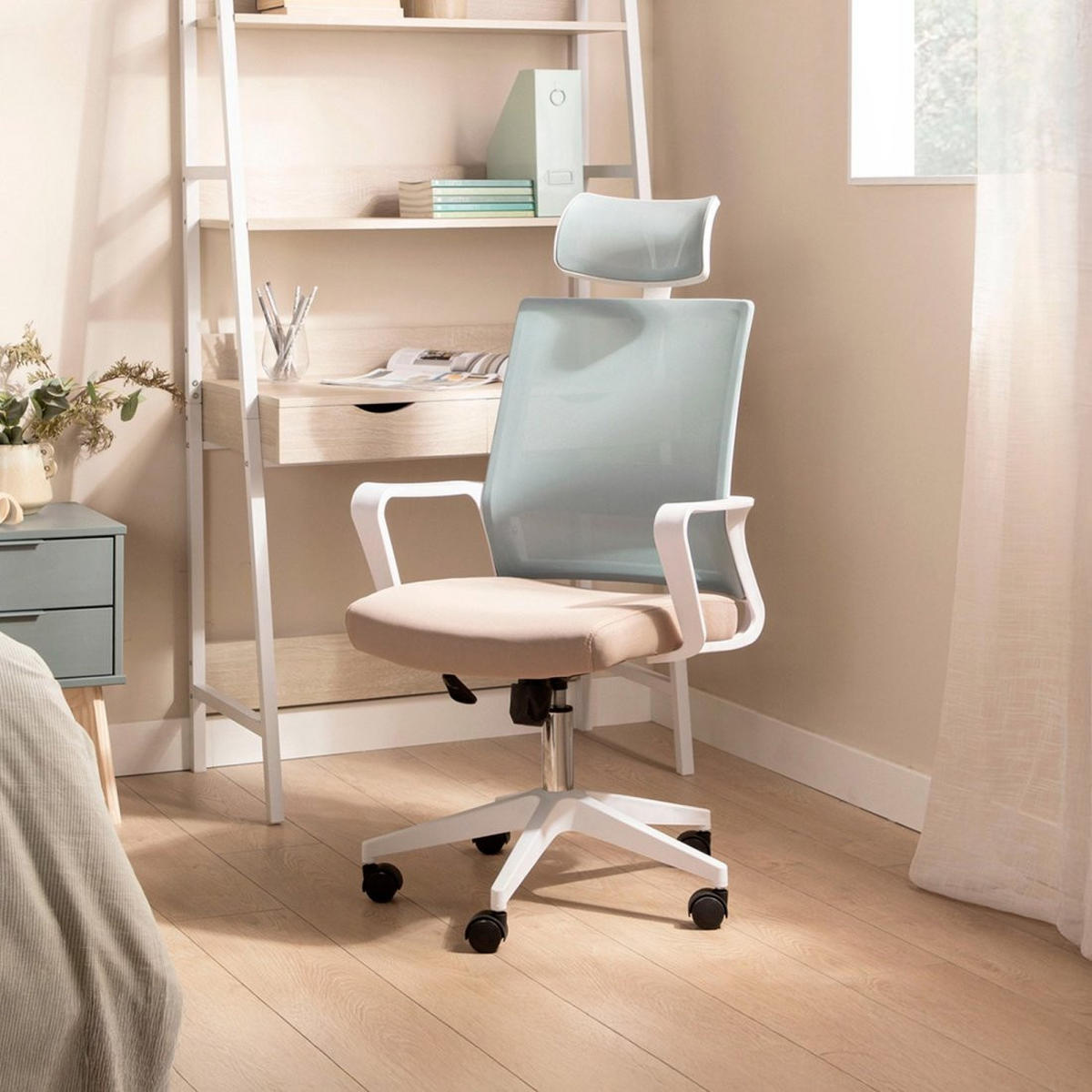 SCHREIBTISCHSTUHL Leima Zweifarbig 60 cm x 112-127 cm - Multicolor, Kunststoff (60/112/64cm)