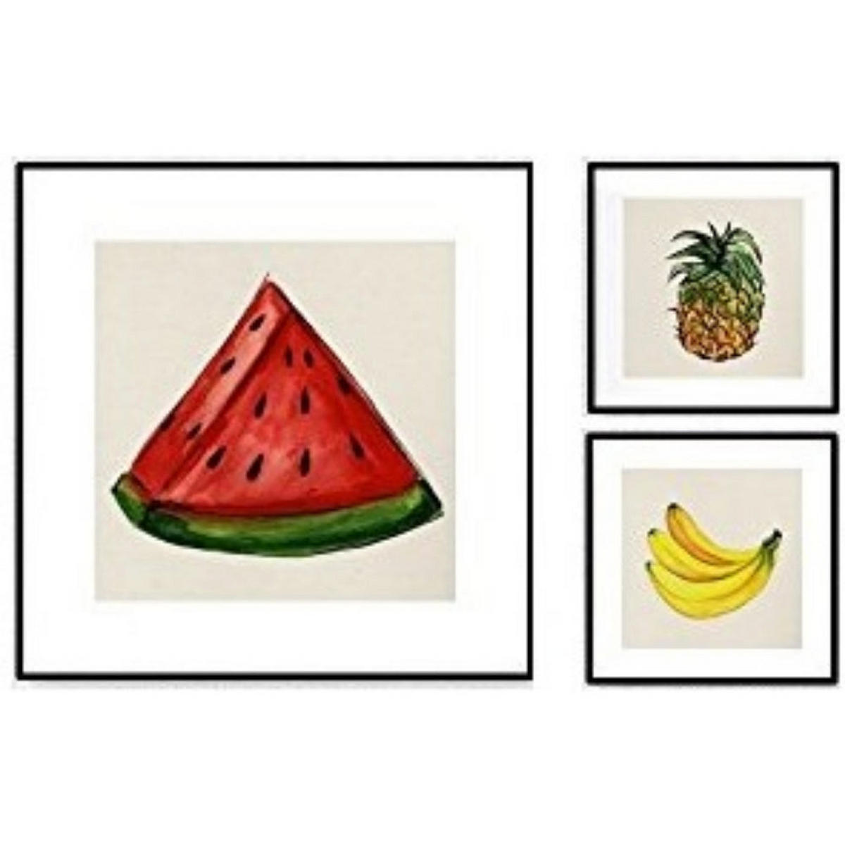 POSTER Set Mit 3 Obst Sommer 20X20cm Rahmenlos - Klar, Papier (20/5/20cm) - Nacnic