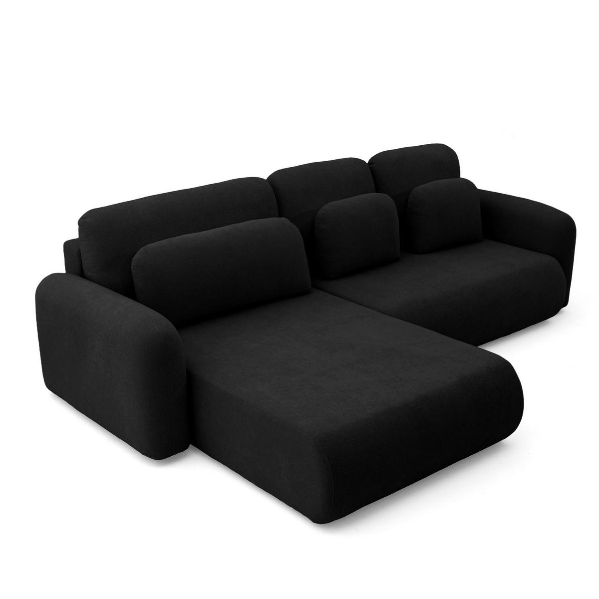 ECKSOFA NEST L Universal mit Schlaffunktion 157x240 Webstoff Schwarz - Schwarz, Holz/Textil (280/187cm) - Muffo