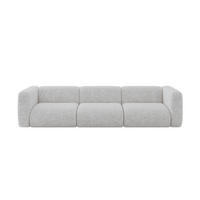 MODULÁRNÍ pohovka MIRA-S2, 3místná, 319 × 89 × 70 cm, šedá, velur - šedá/černá, kompozitní dřevo/textil (319/70/89cm) - ALTDECOR