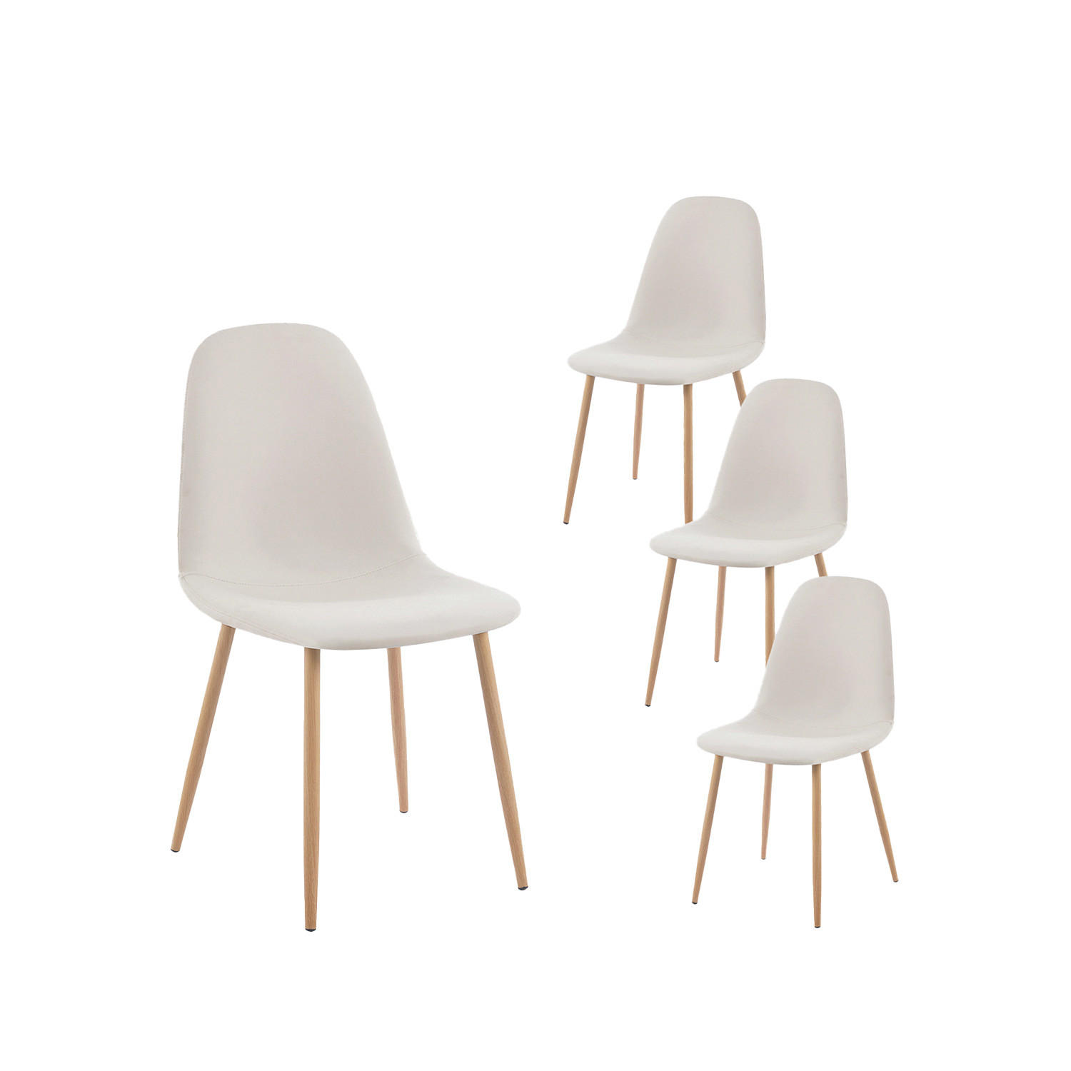 ESSZIMMERSTUHL Elia Beige 44 cm x 84 cm 4er-Set - Beige, Leder (44/84/52cm) - Klast Home