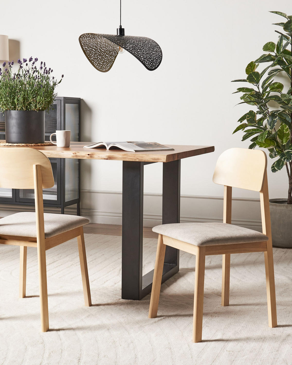 ESSZIMMERSTUHL 2er-Set Taupe Scandia - Taupe/Braun, Holz (40/82/46cm) - Beliani