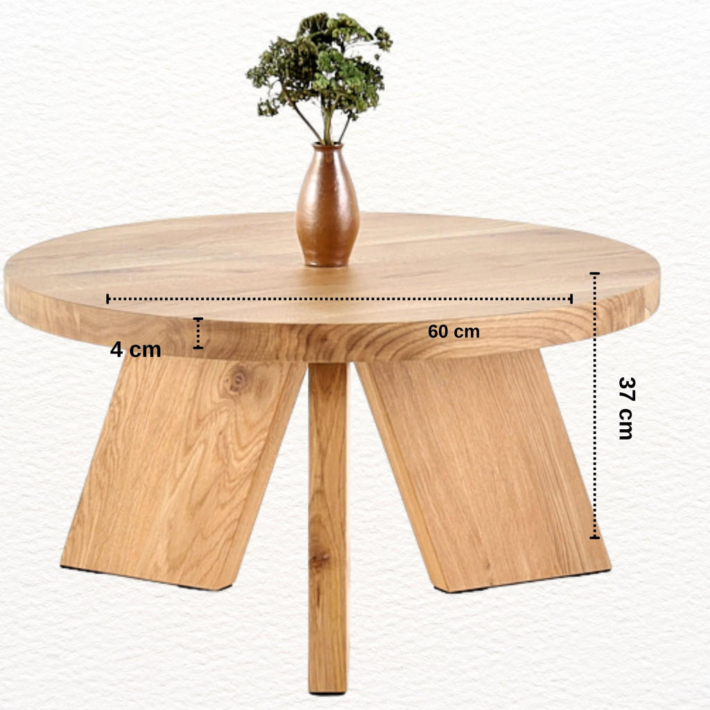 Thumbnail - Xxxl Couchtisch, Natur, Holz, Eiche, Rund, 60x37x60 cm, Wohnzimmer, Wohnzimmertische, Couchtische