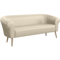 SOFA Emilia (3-Sitzer) - Buchefarben/Creme, Holzwerkstoff/Buchenholz (176/70/57cm) - Meblini