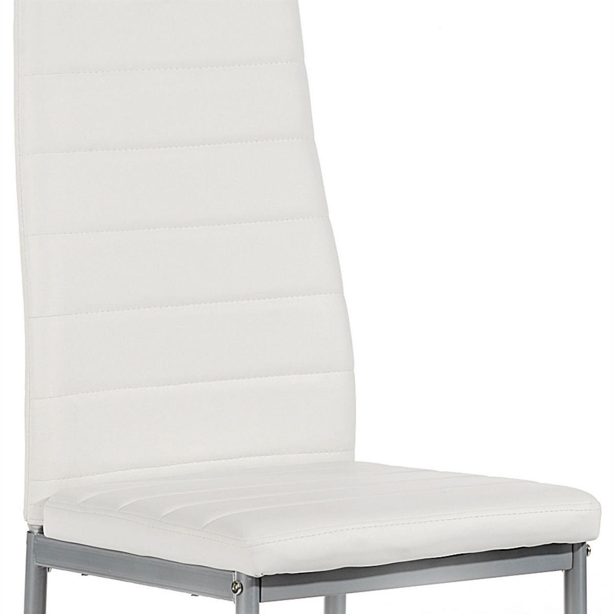 ESSZIMMERSTUHL NATHALIE 4er-Set weiß - Weiß, Textil/Metall (43/100/50cm) - IDIMEX