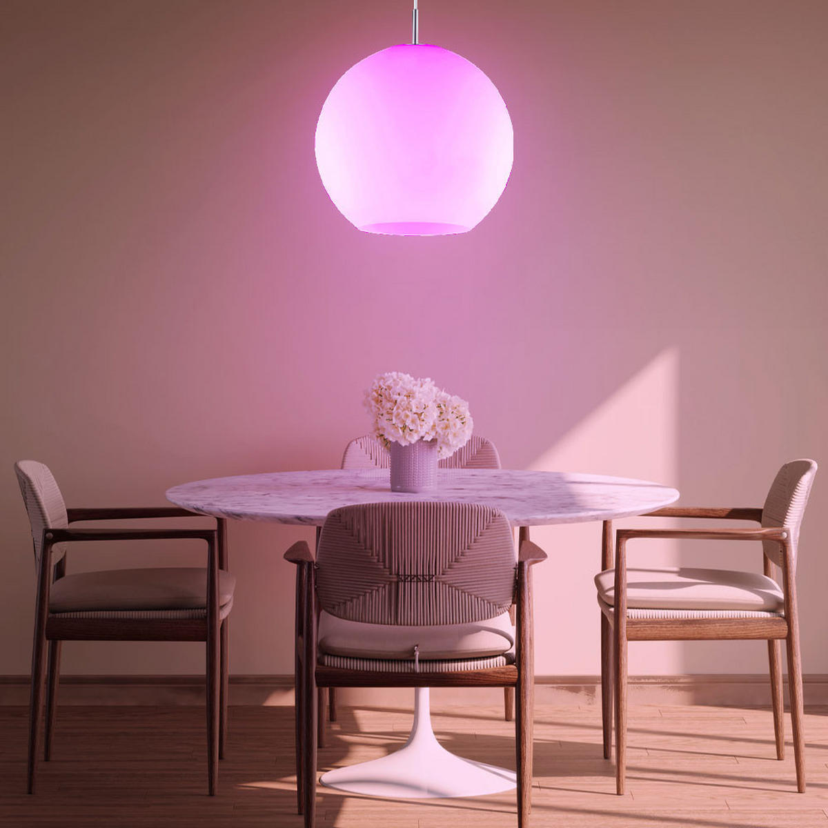 LED HÄNGELEUCHTE MOON Weiß Glas - Weiß, Glas (6/12/150cm)