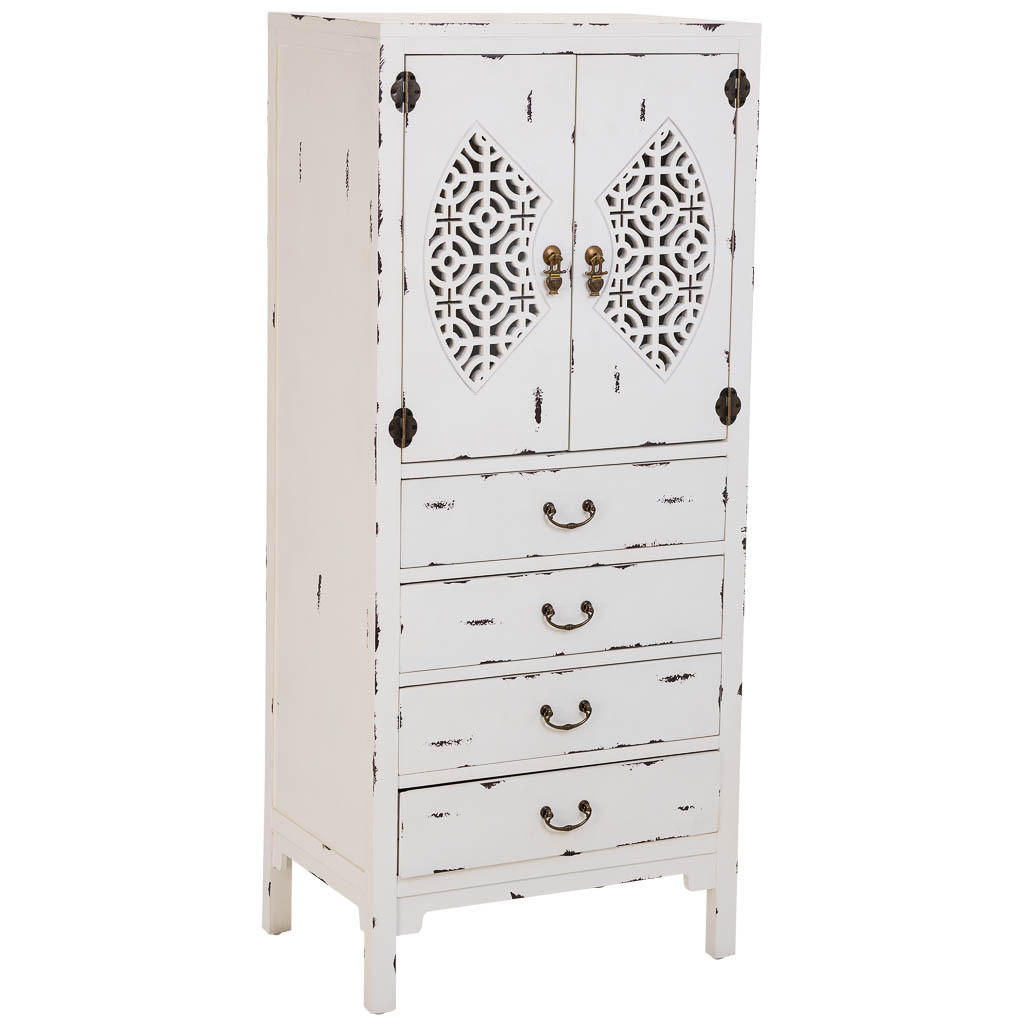 Wanderlust Holzschrank Weiß 60x140x40 cm