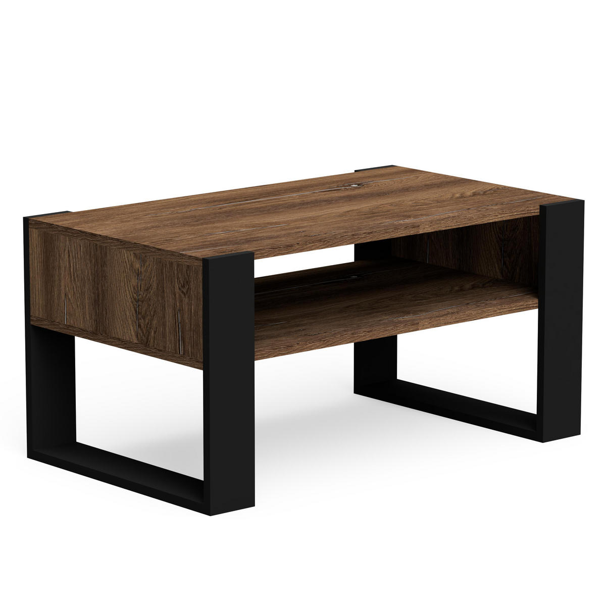 COUCHTISCH CORA90 - Eichefarben/Schwarz, Holzwerkstoff (90/53.6/45cm)