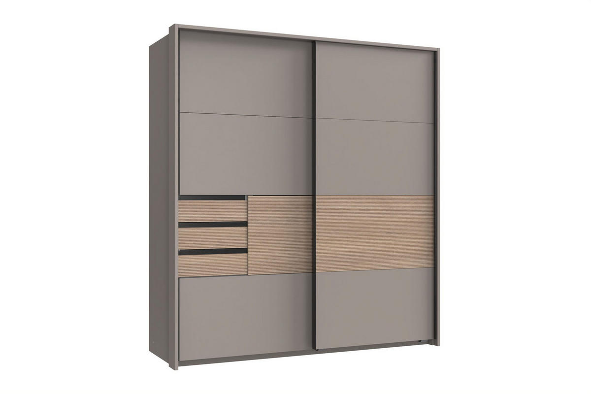 PASSEPARTOUT zu Kleiderschrank Bremen in Saharagrau mit Absetzungen in Multiplex - Grau, Holzwerkstoff (120/200/80cm)