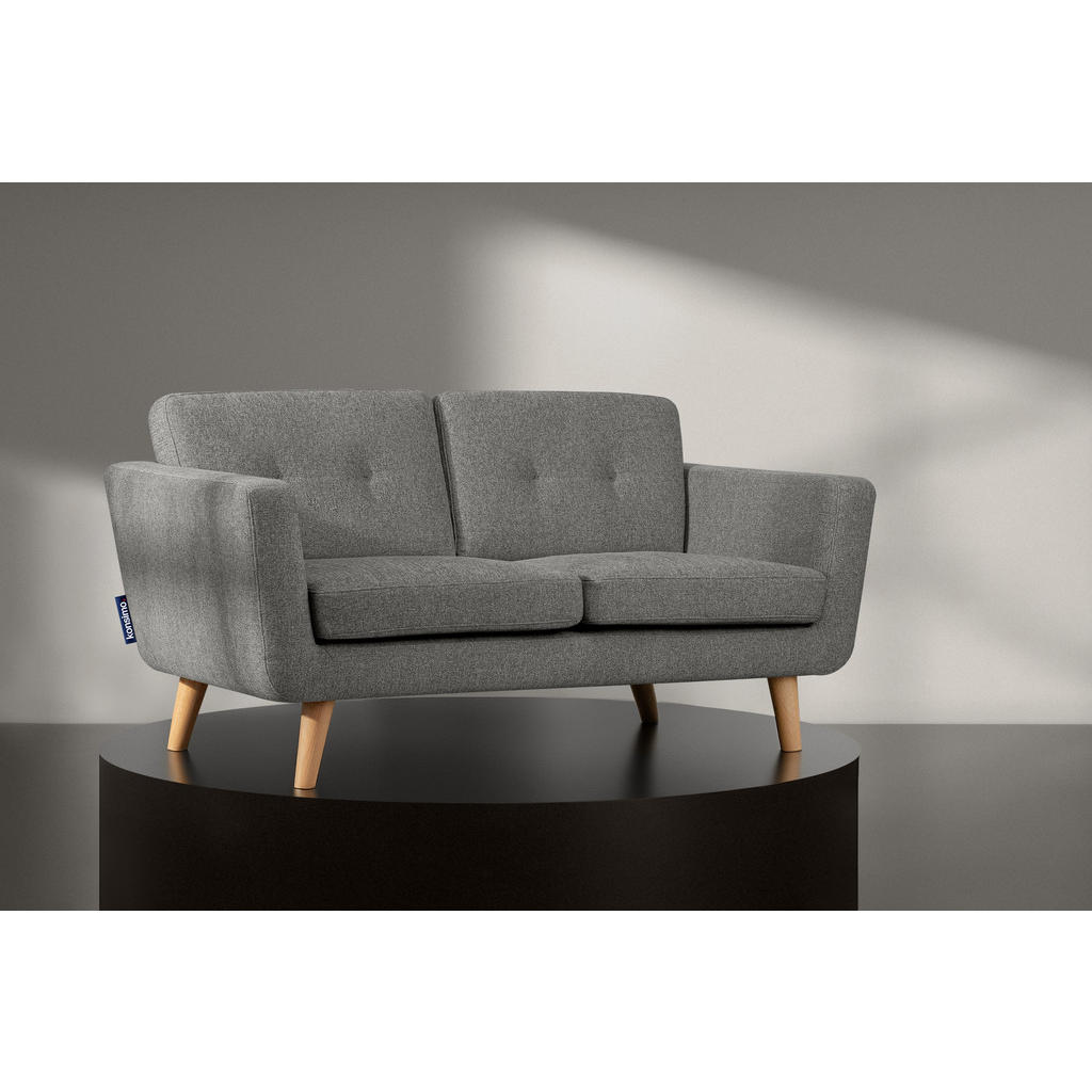 Thumbnail - Konsimo® 2-Sitzer-Sofa, Grau, Textil, 88x80x153 cm, Wohnzimmer, Sofas & Couches, Sofas, 2-Sitzer Sofas