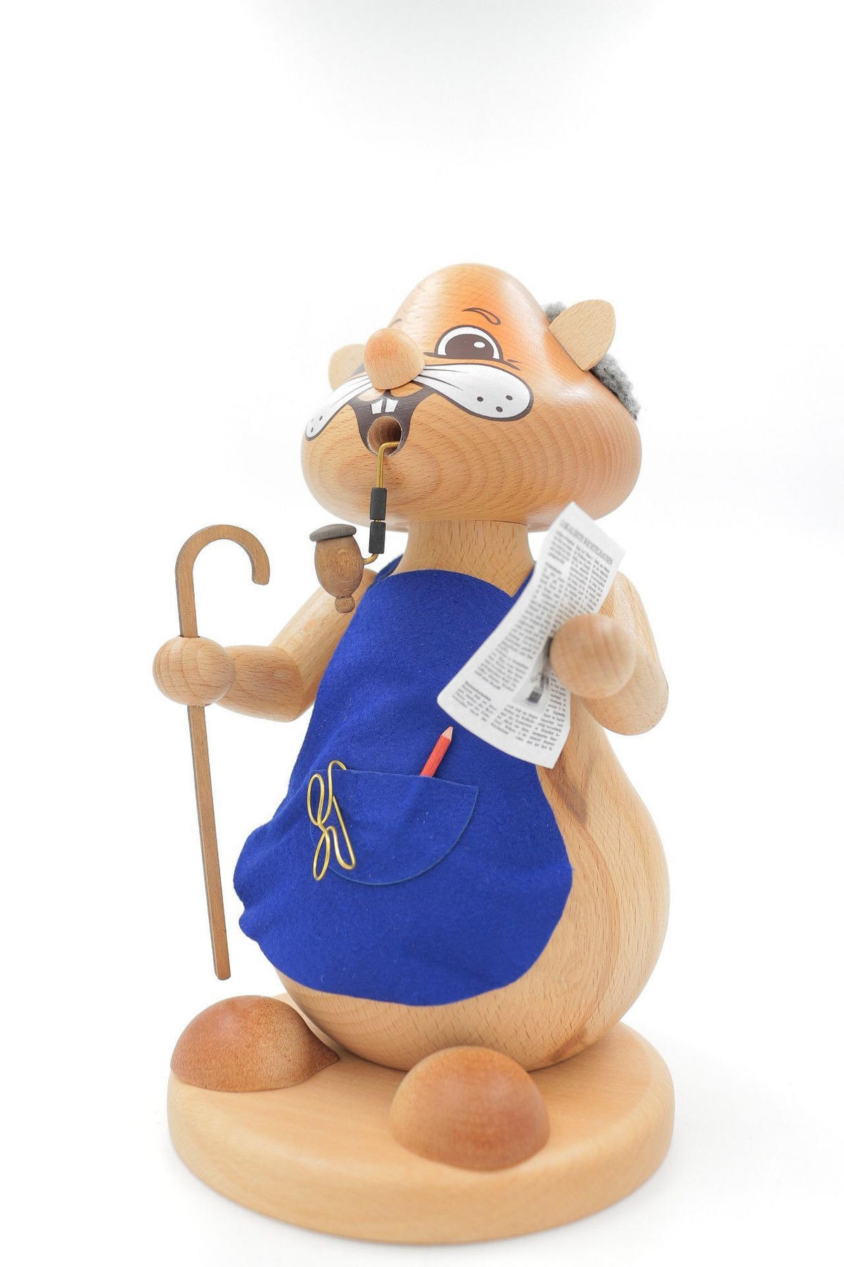 RAUCHFIGUR Hamster Opa 24 cm - Multicolor, Holz (15/1/0.1cm)