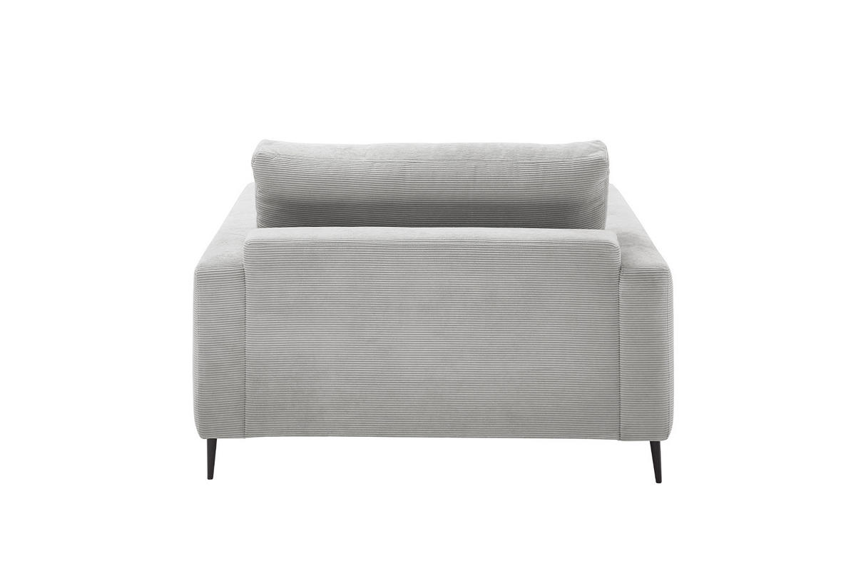LONGSEAT CARA Silber Cord - Silberfarben/Schwarz, Textil/Metall (132/84/170cm) - KAWOLA