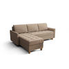 ECKSOFA KONGO RBN08, Eckcouch in L-Form mit Schlaffunktion, Farbe: Beige, Velourstoff, Ottomane Links - Beige, Textil (240/180cm) - O-Sofa