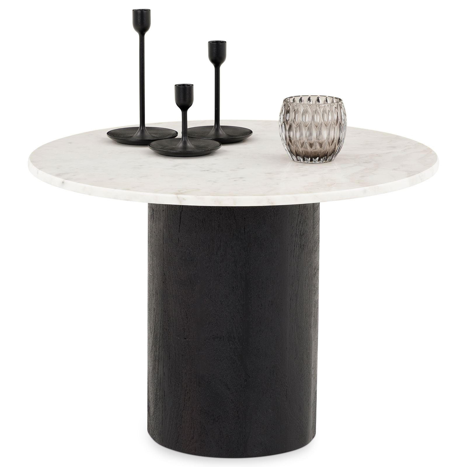 COUCHTISCH YAMUNA - Schwarz/Weiß, Holz/Naturmaterialen (60/60/42cm) - IDIMEX