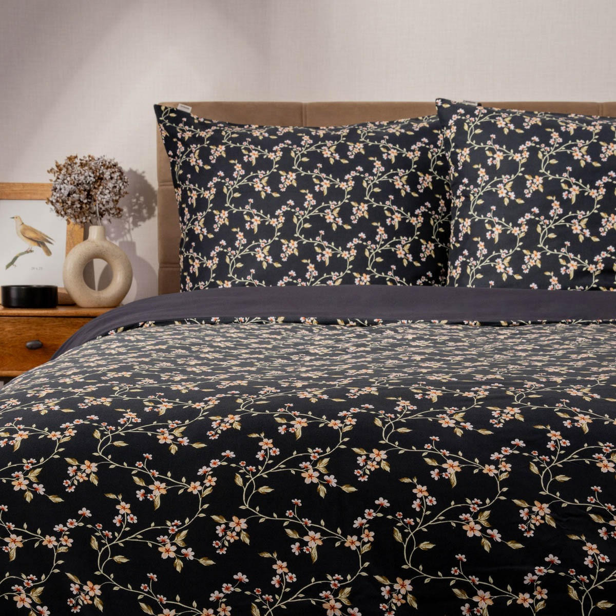 BETTWÄSCHE Adriana Mikrofaser 220/200 cm - Schwarz, Textil (220/200cm) - Homla