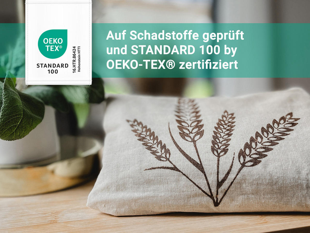 WÄRMEKISSEN, 21x21 cm, 100% Baumwolle, Weiß - Beige, Textil (21/2/21cm) - Zollner