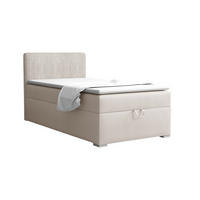 BOXBETT TEEN 4 90/200 Velours / Cord Ecru H3 - Ecru, Holz/Holzwerkstoff (90/200cm) - Deine Möbel 24