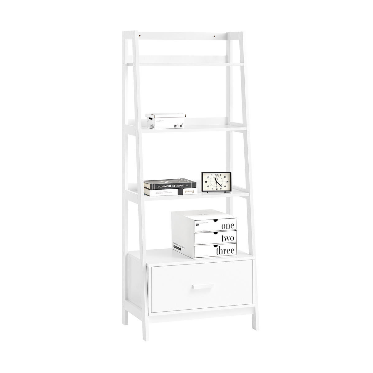 LEITERREGAL Weiß - Weiß, Holzwerkstoff (64/160/20cm) - SoBuy
