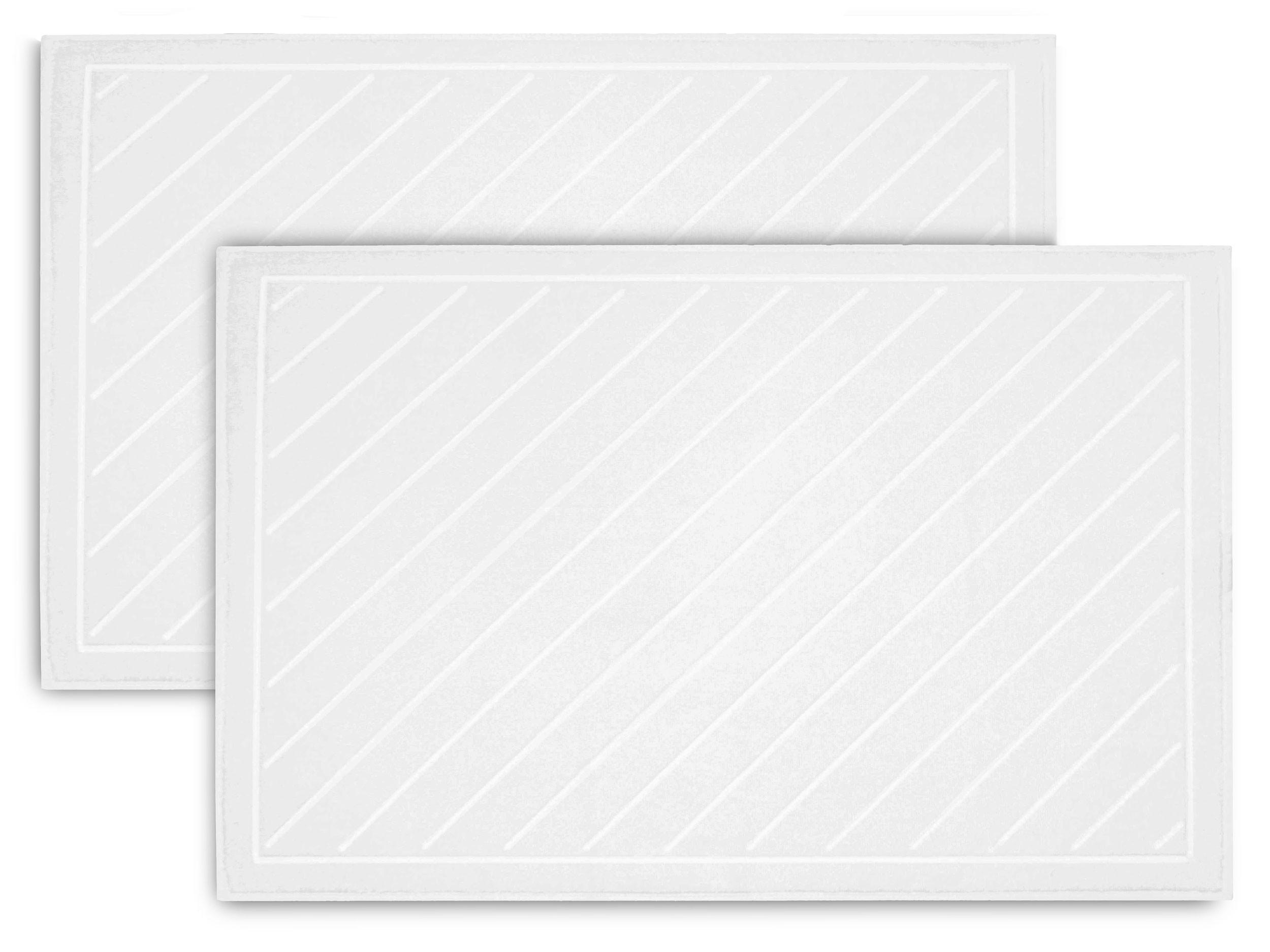 BADEMATTE, 2er-Set, 50x75 cm, 100% Baumwolle, Weiß - Weiß, Textil (50/70cm) - Zollner