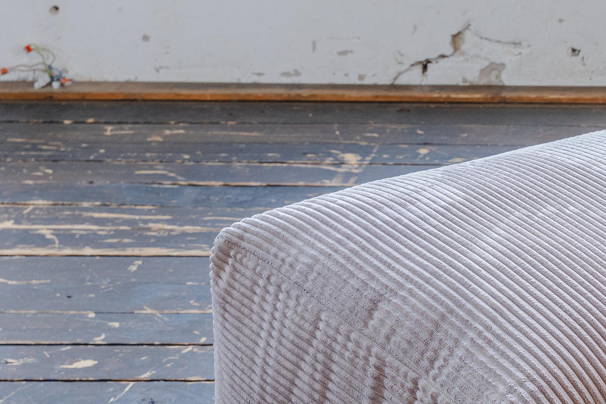 HOCKER MIA Taupe Cord - Taupe/Schwarz, Kunststoff/Textil (117/47/84cm) - KAWOLA