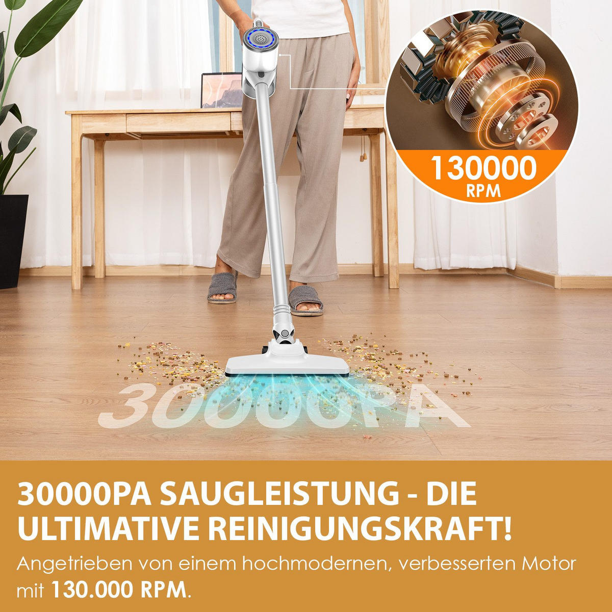 AKKU-HANDSTAUBSAUGER Darling II 41/29.5/19.2cm - Weiß, Metall (29.5/19.2/41cm) - Nettlife