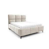 POLSTERBETT SENTO, 180x200 cm, Doppelbett mit Bettkasten, Velourstoff, Frabe: Beige - Beige, Holz/Textil (180/200cm)