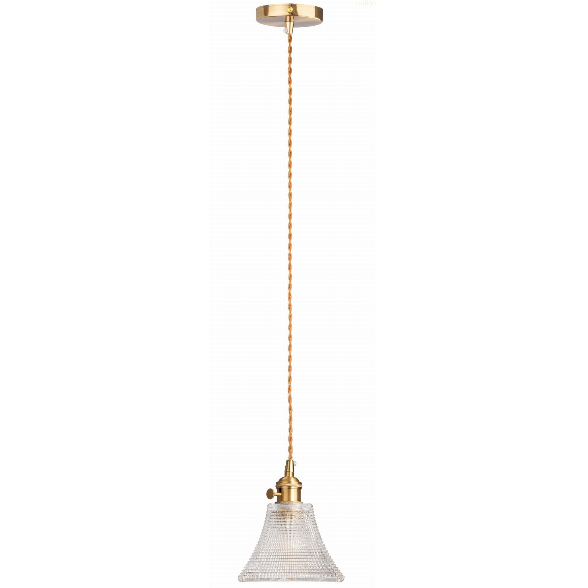 PENDELLEUCHTE Paris - Transparent/Goldfarben, Glas/Metall (14/14/110cm) - kiki design