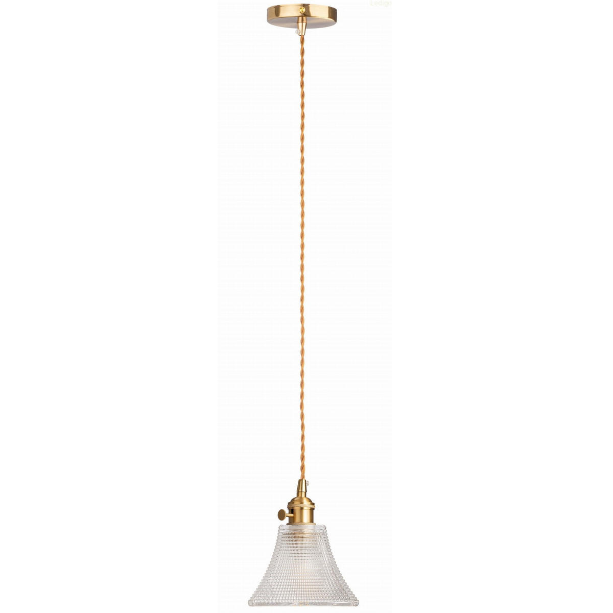 PENDELLEUCHTE Paris - Transparent/Goldfarben, Glas/Metall (14/14/110cm) - kiki design