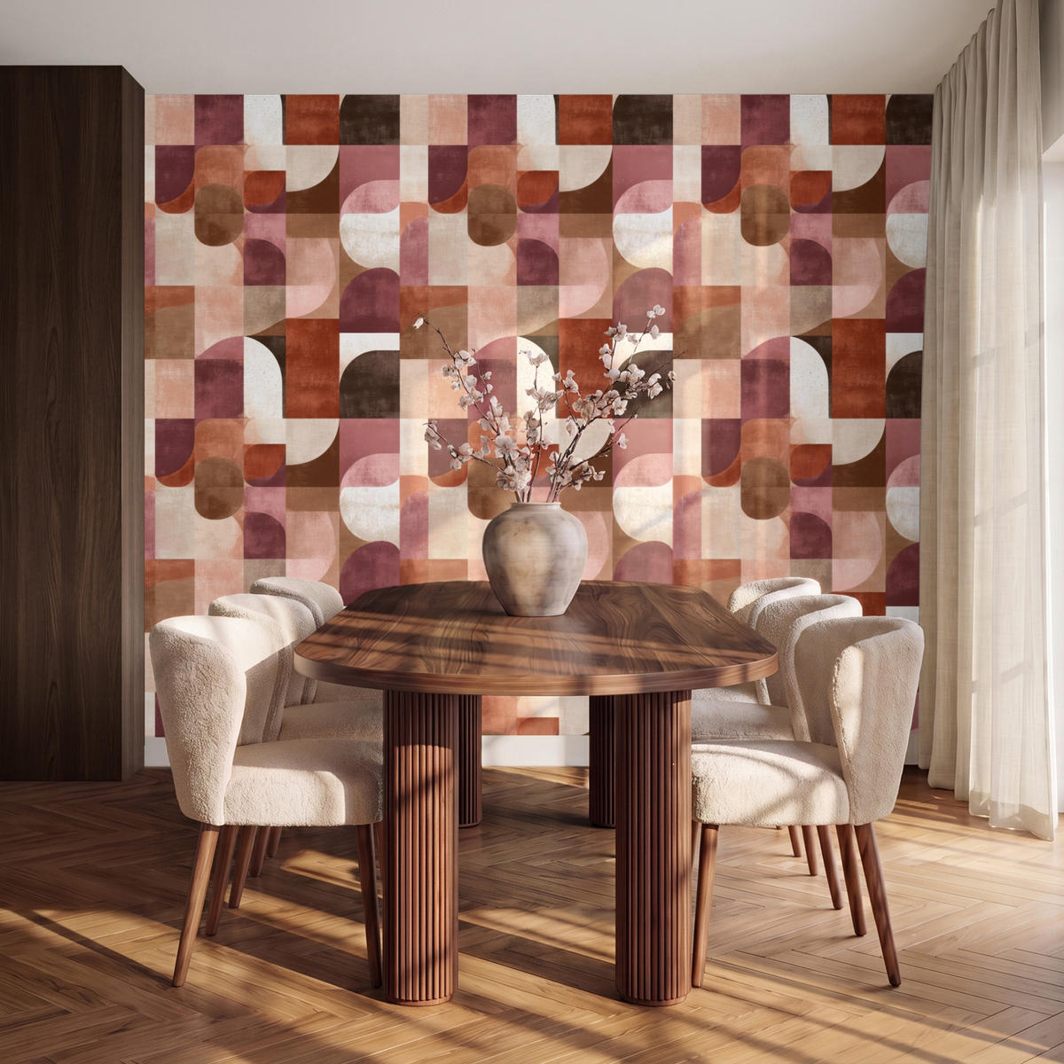 TAPETE - Geometrie - Modern - Retro - 280x220 cm - Multicolor, Papier (280/220cm) - OnlyWow