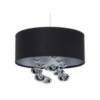 HÄNGELEUCHTE Schwarz 40/96 cm - Silberfarben/Schwarz, Kunststoff (40/1/96cm) - ONZENO