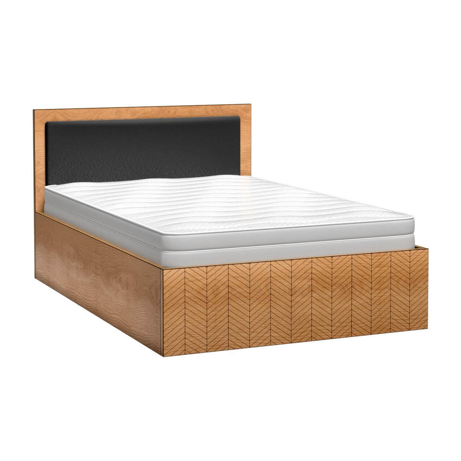BETT MIT BETTKASTEN Fonti F-12 140 x 200 cm Karamell-Eiche - Eichefarben, Holzwerkstoff/Metall (140/200cm) - Koseto