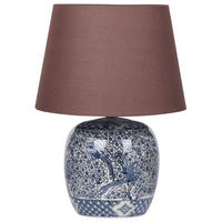 TISCHLEUCHTE Braun/Weiß/Blau Neira - Blau/Braun, Keramik (35/35/46cm) - Beliani