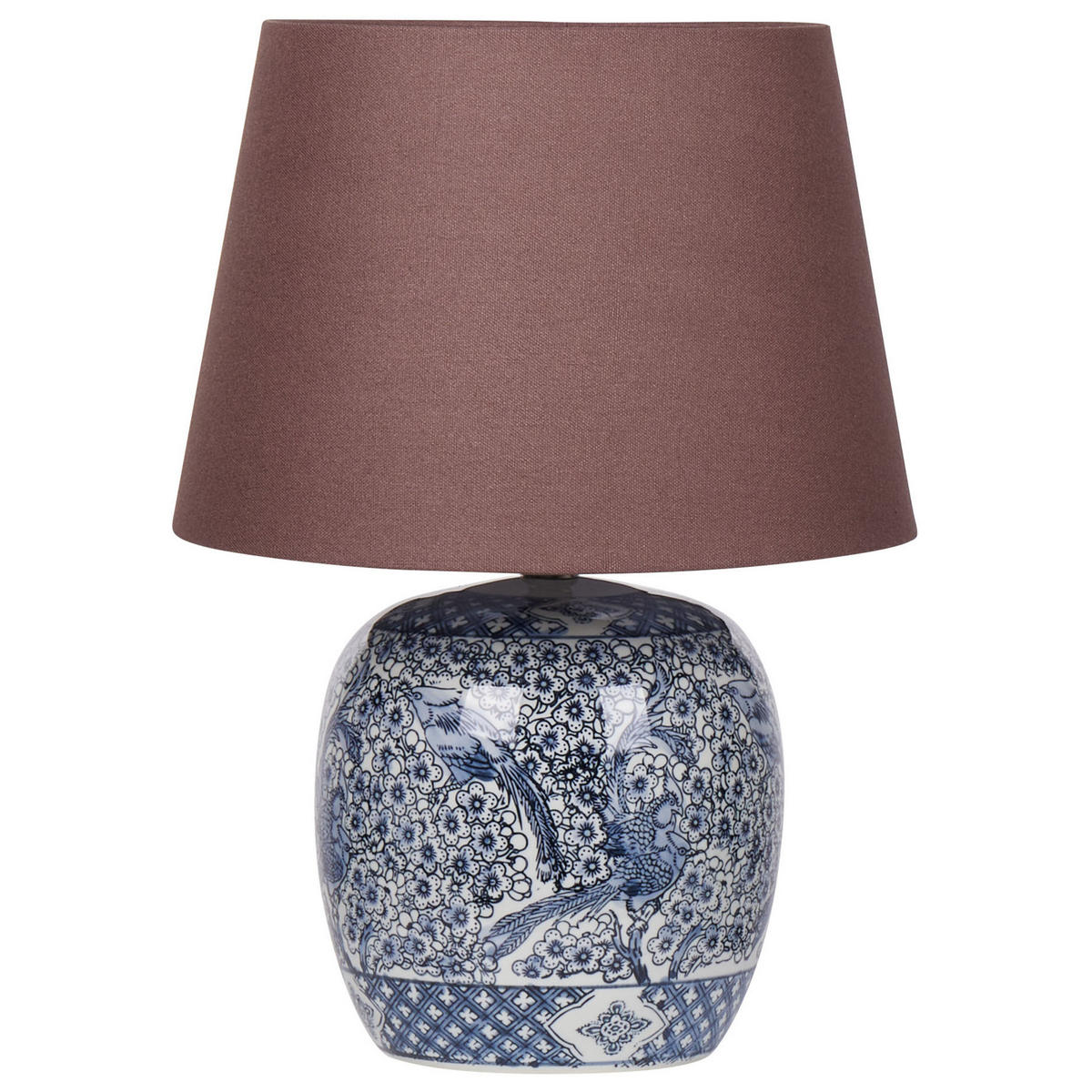 TISCHLEUCHTE Braun/Weiß/Blau Neira - Blau/Braun, Keramik (35/35/46cm) - Beliani