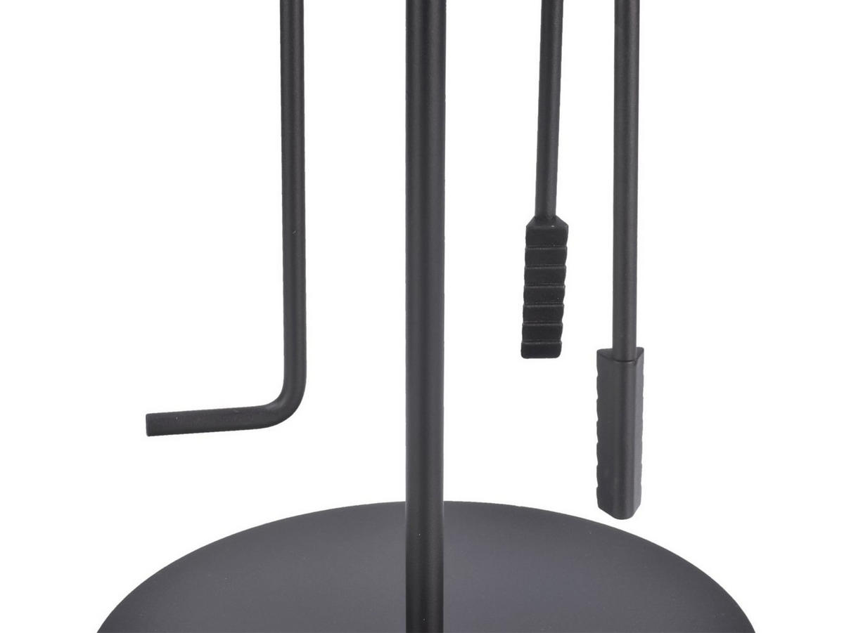 KAMINGARNITUR Ashi 5tlg schwarz Kaminbesteck Set - Schwarz, Metall (22/75/22cm) - Blomus