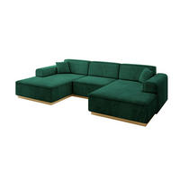 WOHNLANDSCHAFT IREA-U1-v2 - 297x165x81 cm Grün - Grün, Holzwerkstoff/Textil (297/81/165cm) - ALTDECOR