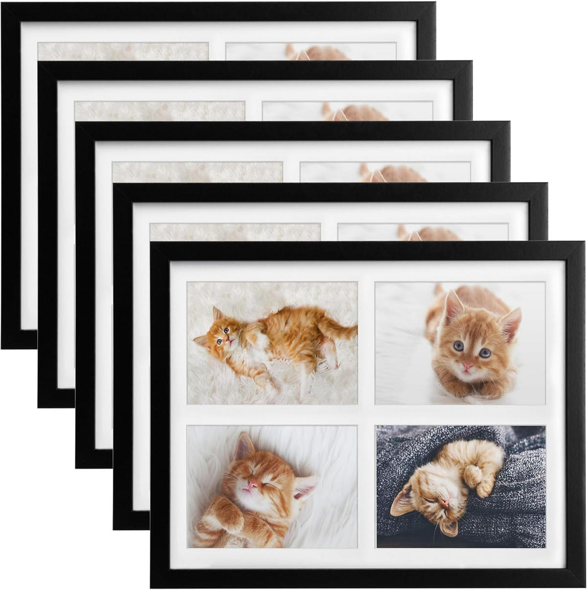 BILDERRAHMEN Galeria 10x15cm Schwarz (5tlg) - Schwarz, Holzwerkstoff (30/2/37cm) - BoMoe