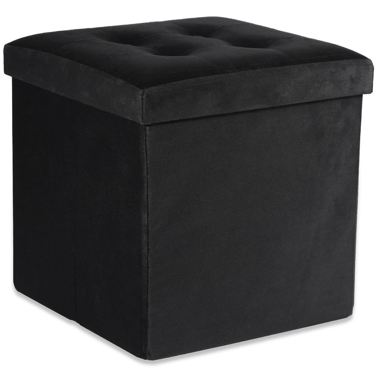 SITZBOX Ravello L mit Knöpfen Samt Schwarz - Schwarz, Textil (38/38/38cm) - Komodee