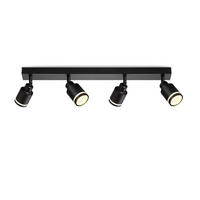 STRAHLER Elegant 4-flammig 55/5/15.7 cm - Schwarz, Metall (55/5/15.7cm) - ZMH