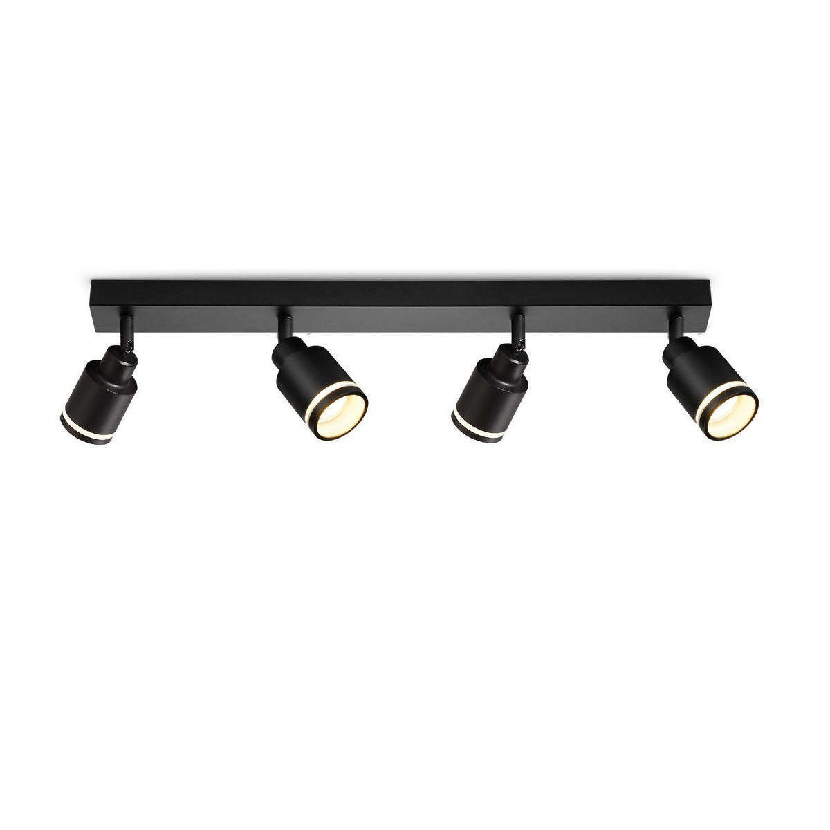 STRAHLER Elegant 4-flammig 55/5/15.7 cm - Schwarz, Metall (55/5/15.7cm) - ZMH